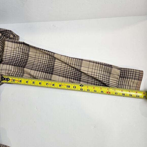 JACHS Just A Cheap Shirt Plaid Large White Pearl Button-Up Brown Plaid - Picture 8 of 9